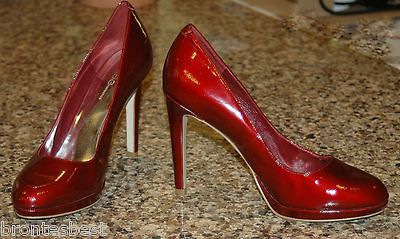 BCBGeneration BCBG Red Pearl Patent Leather TINA Platform Stiletto 