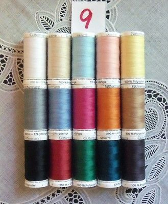   different GUTERMANN 100% polyester thread 274 yards each Spool (#9