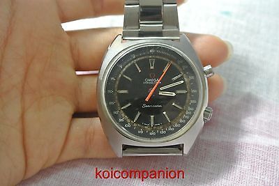 Vintage Omega 865 Blk Chronostop Seamaster Stainless Mens Watch 