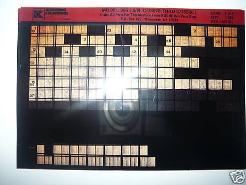 koehring parts manual 366 excavator microfiche  3