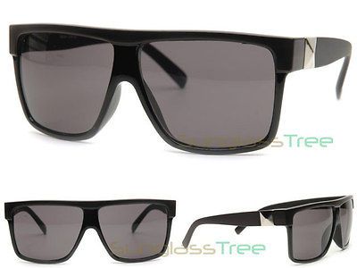 Black MADNESS SUNGLASSES vintage wayfarer flat top super retro future