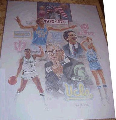 1970 1979 Championship College Basketball Lithograph Lar​ry Bird 