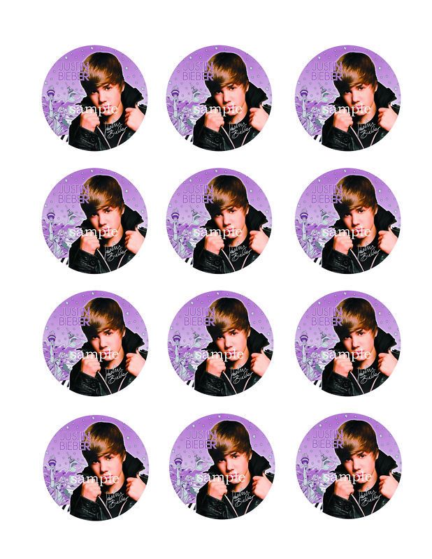 justin bieber edible cupcake image icing toppers new from canada