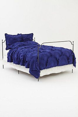 NIP ANTHROPOLOGIE Rivulets QUEEN QUILT w/ 4 Shams Cobalt Comforter 