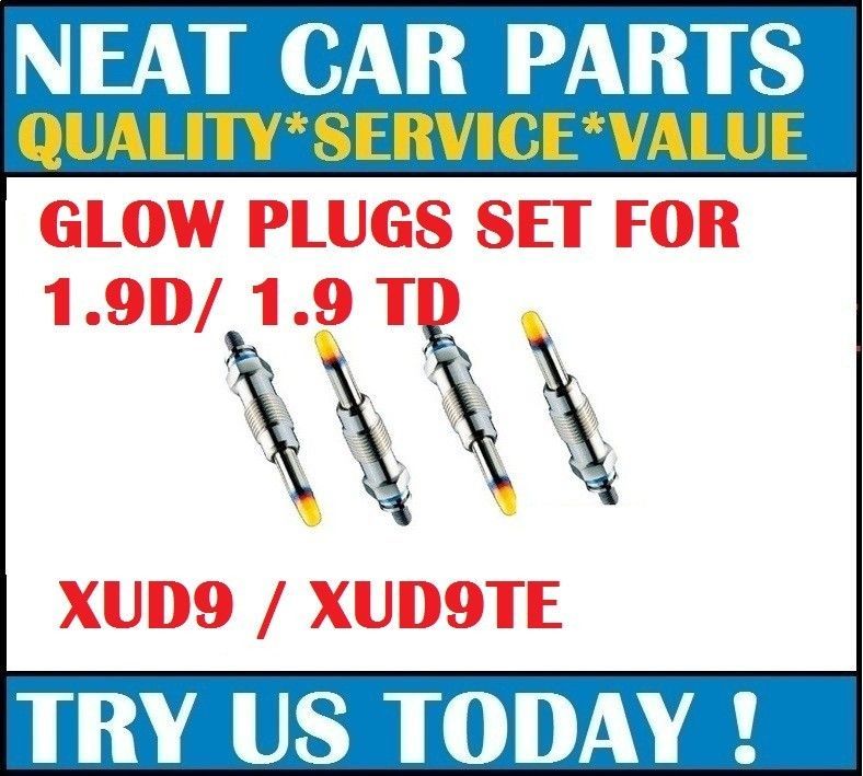 GLOW PLUGS SET X4 FOR FOR CITROEN CX C15 RELAY DISPATCH 2.5D 1.9D 1 