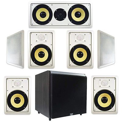 Piece 8 HD800 In Wall Speaker System Black 1000W 15Powered HD Home 