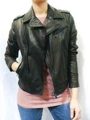 nwt diesel women liukki biker soft lamb leather jacket