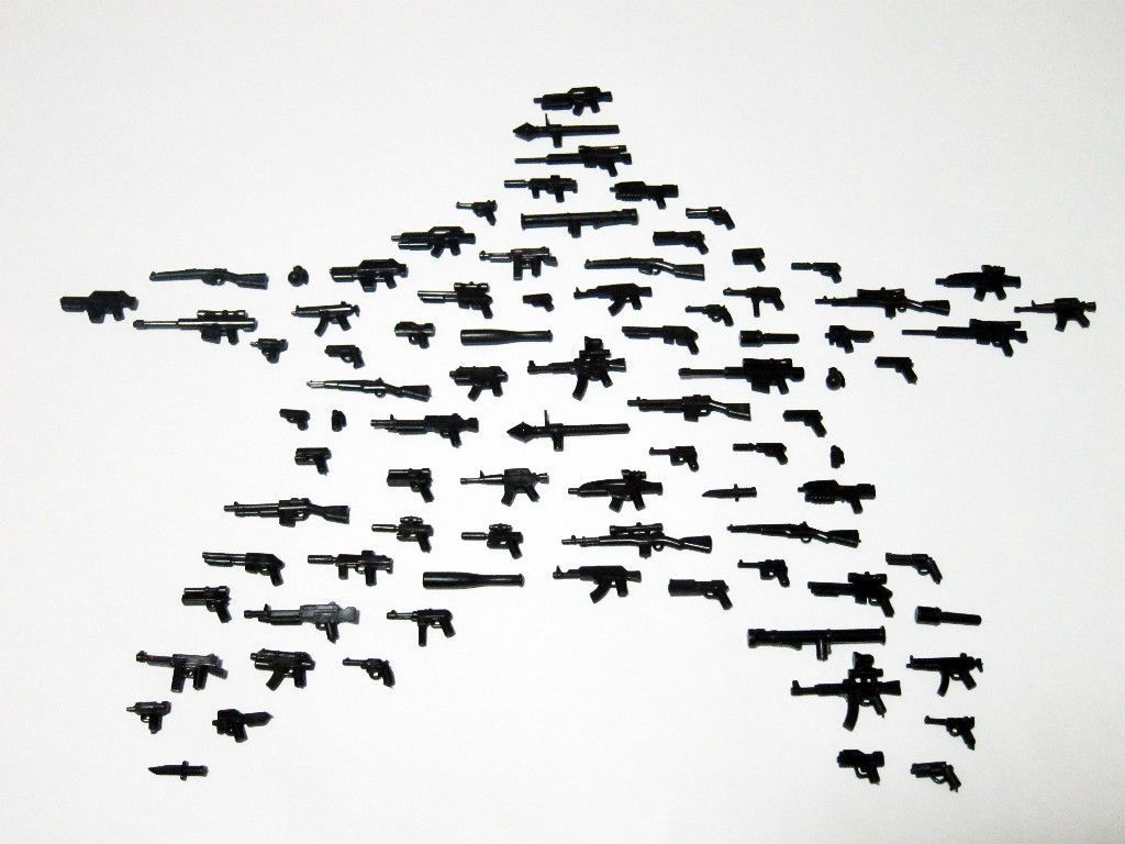 86 pcs brickarms custom minifig weapons black guns from united