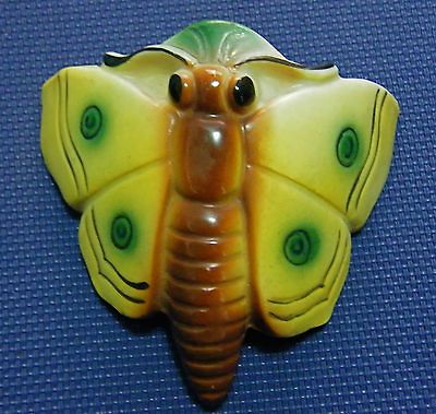 VINTAGE SML ART DECO PORCELAIN BUTTERFLY WALL POCKET, GERMAN, SIGNED 