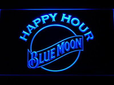 Newly listed 628 b Blue Moon Beer Happy Hour Bar Neon Light Sign
