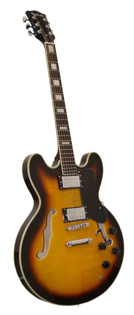 New Glen Burton Memphis Semi Hollow Jazz Electric Guitar 