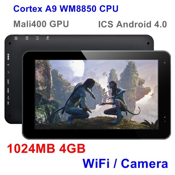 10 Android Tablet 4 0 1024MB 4GB WM8850 Cortex A9 CPU Capacitive 