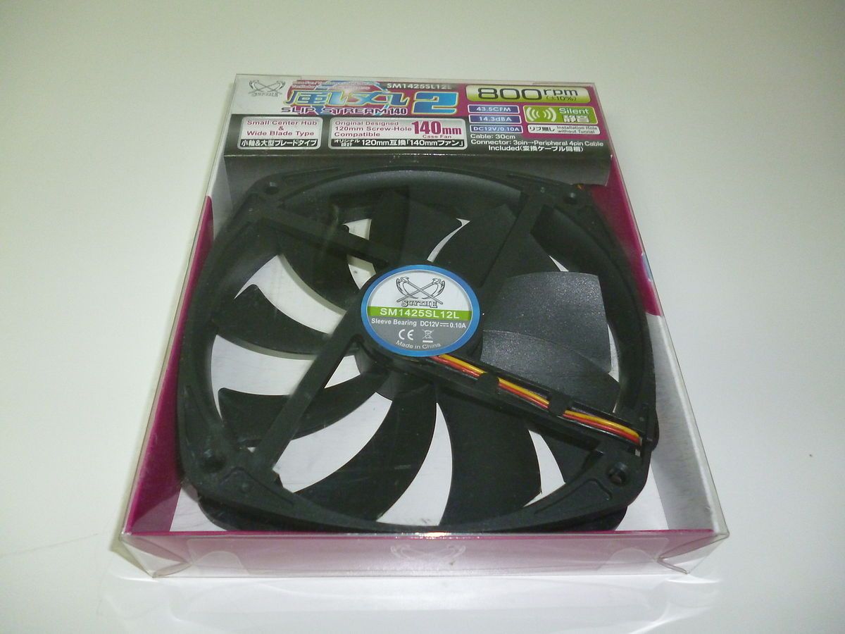 Scythe Case Fan SM1425SL12L Kaze Maru 2 Slip Stream 140mm New