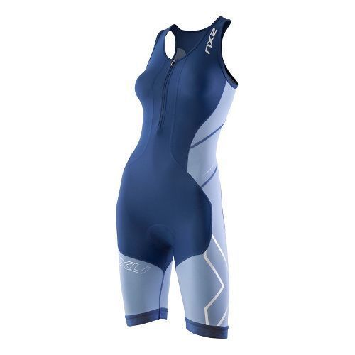 Womens 2XU Compression Trisuit Triathlon Bodysuit Indigo Cloudy Blue 