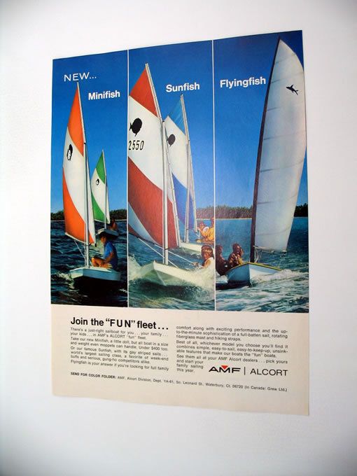 AMF Alcort Minifish Sunfish Flyingfish 1971 Print Ad