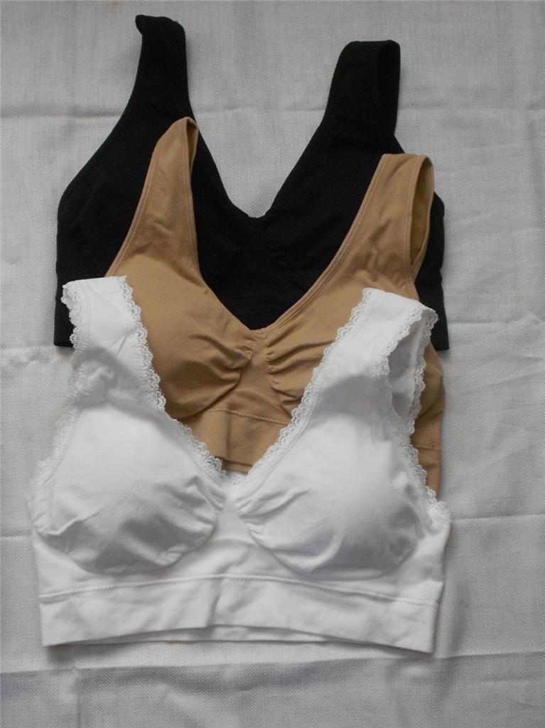 Women Sz 2XL 2X Lot of 3 Genie Bra with Removable Pads  