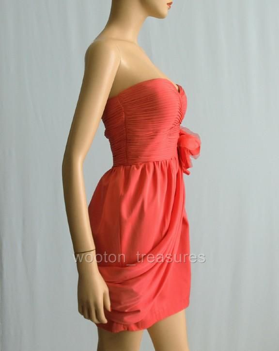 Robert Rodriguez Dress Draped Silk Flower Pink Sz 8