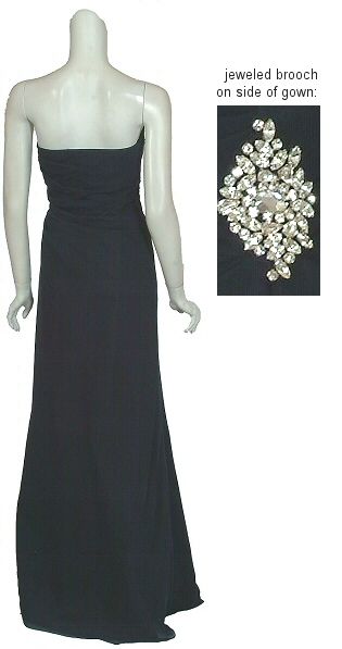 Reem Acra Navy Silk Chiffon Eve Gown Dress $2225 10 New