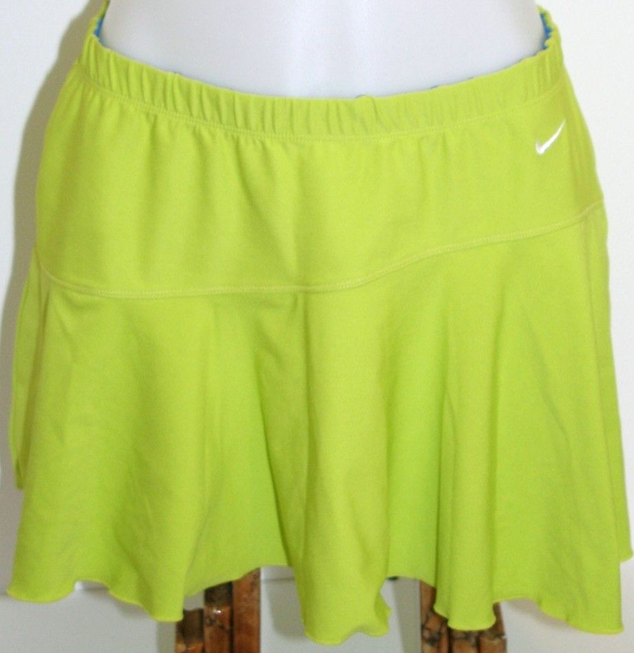 New Nike Women Pleated Tennis Skirt Lime Green M