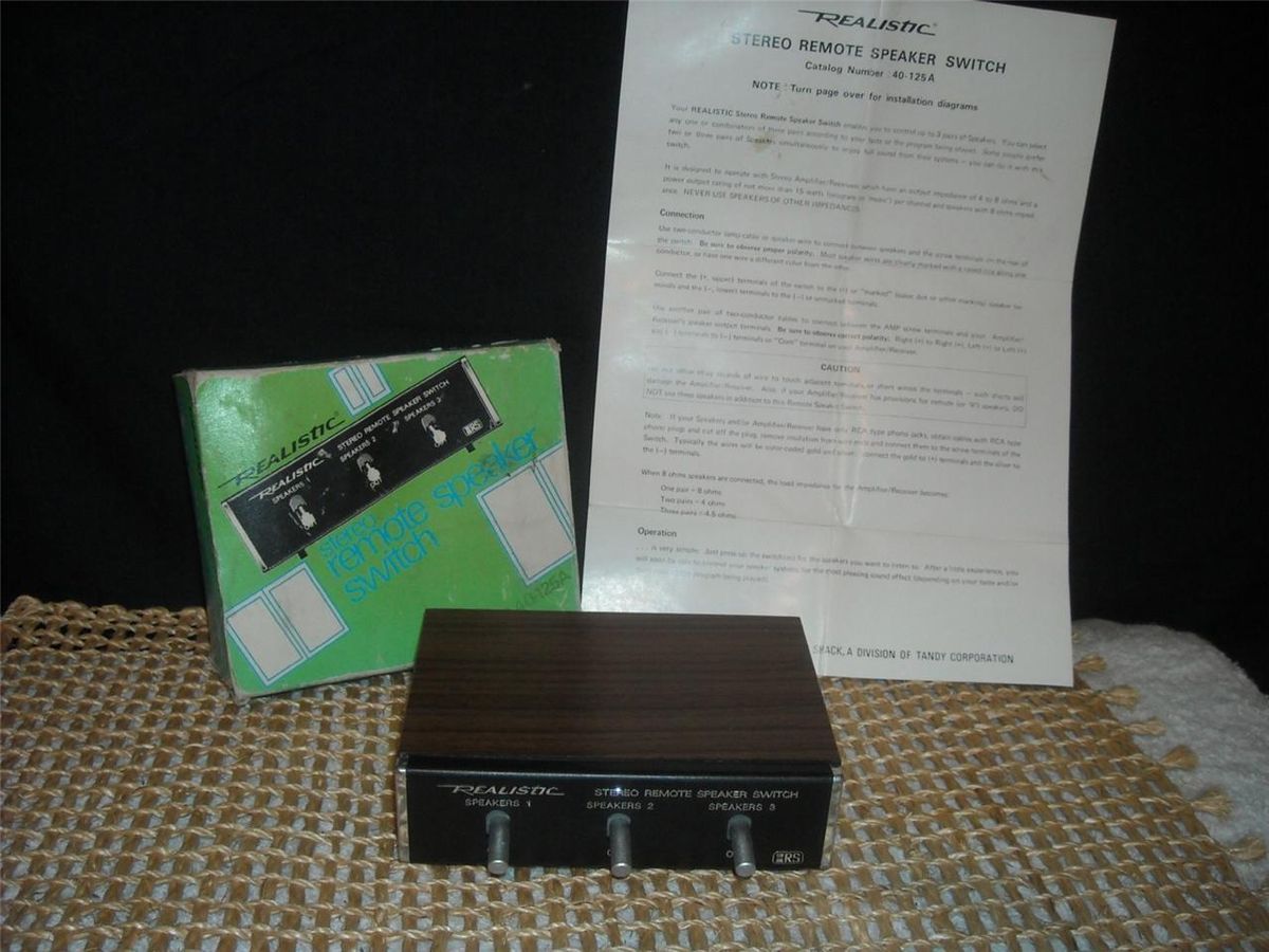 Realistic Stereo Remote Speaker Switch Cat No 40 125A/ pre owned