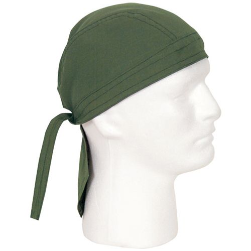   GREEN COTTON FASHIONABLE ADJUSTABLE BANDANA HEADWRAP Ties In The Back