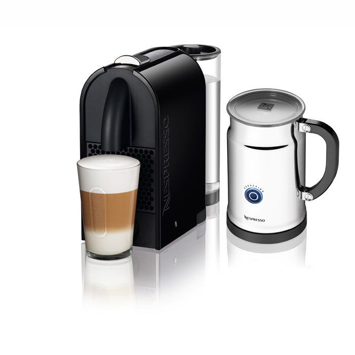 Nespresso U D50 Espresso Maker with Aeroccino Milk Frother, Pure Black ...