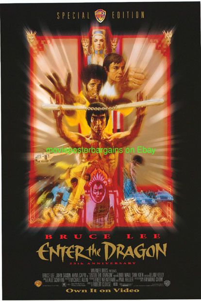 Enter The Dragon Movie Poster 27x40 RARE Original Video One Sheet 