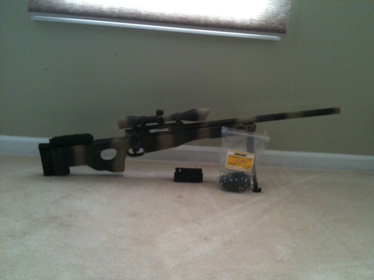 L96 Airsoft Sniper Rifle w/ Custom Camo Paint Job and .32G BBS