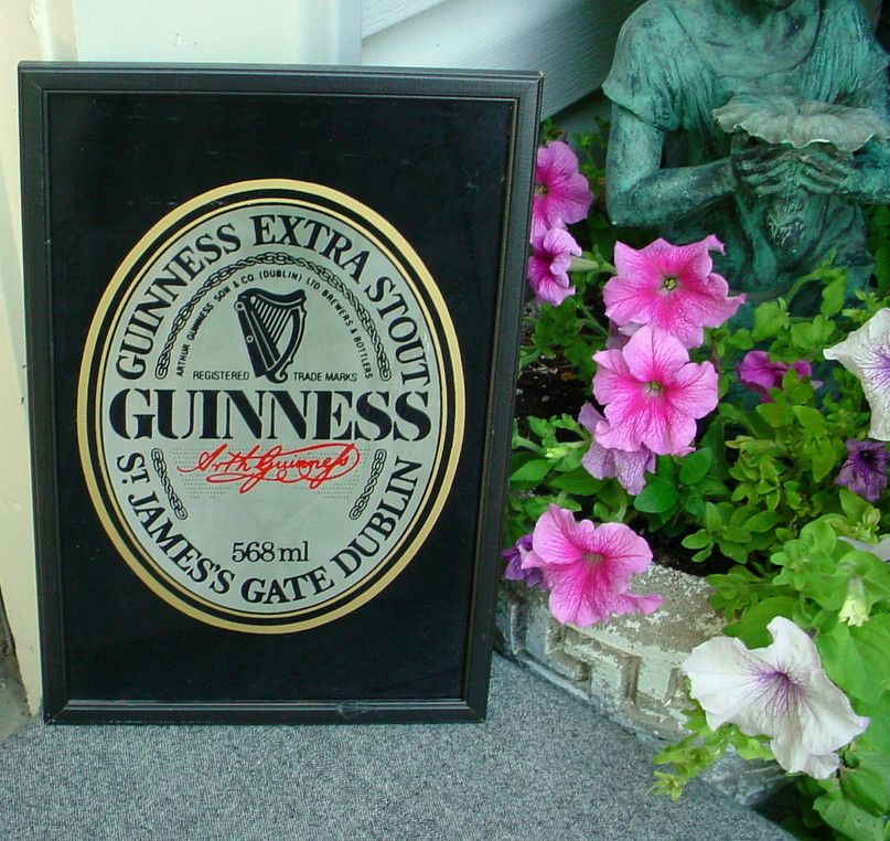 Framed GUINNESS ALE BEER MIRROR Advertising Promotional Dublin Irish 