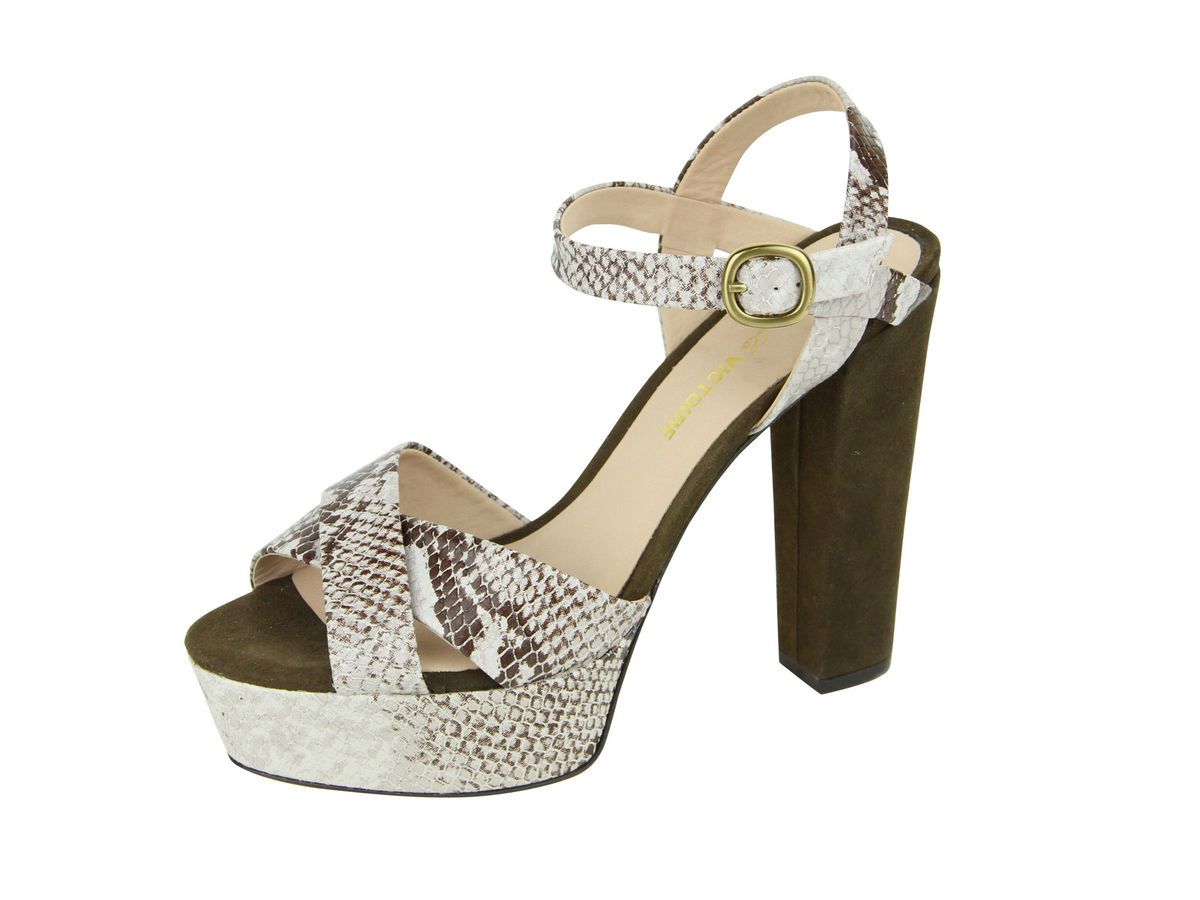 Pour La Victoire Womens Taupe Shadow Snake Neysa Platform Heels $240 