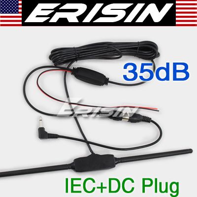 Erisin ES088 Car Amplified Analog TV Antenna Aerial Booster