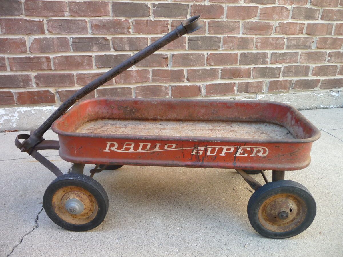 VINTAGE RADIO FLYER SUPER WAGON PULL TOY METAL OLD ANTIQUE CHILDS on ...