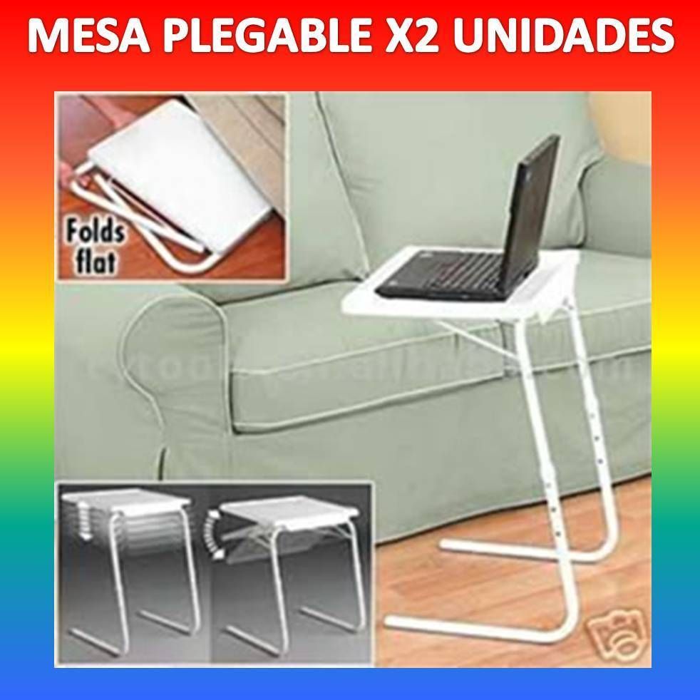 X2 UNIDADES MESA AUXILIAR PLEGABLE AJUSTABLE A ALTURAS MULTIUSOS