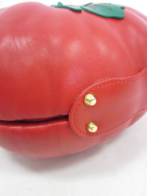 Andrea Pfister Red Leather Circle Tomato Handbag $395