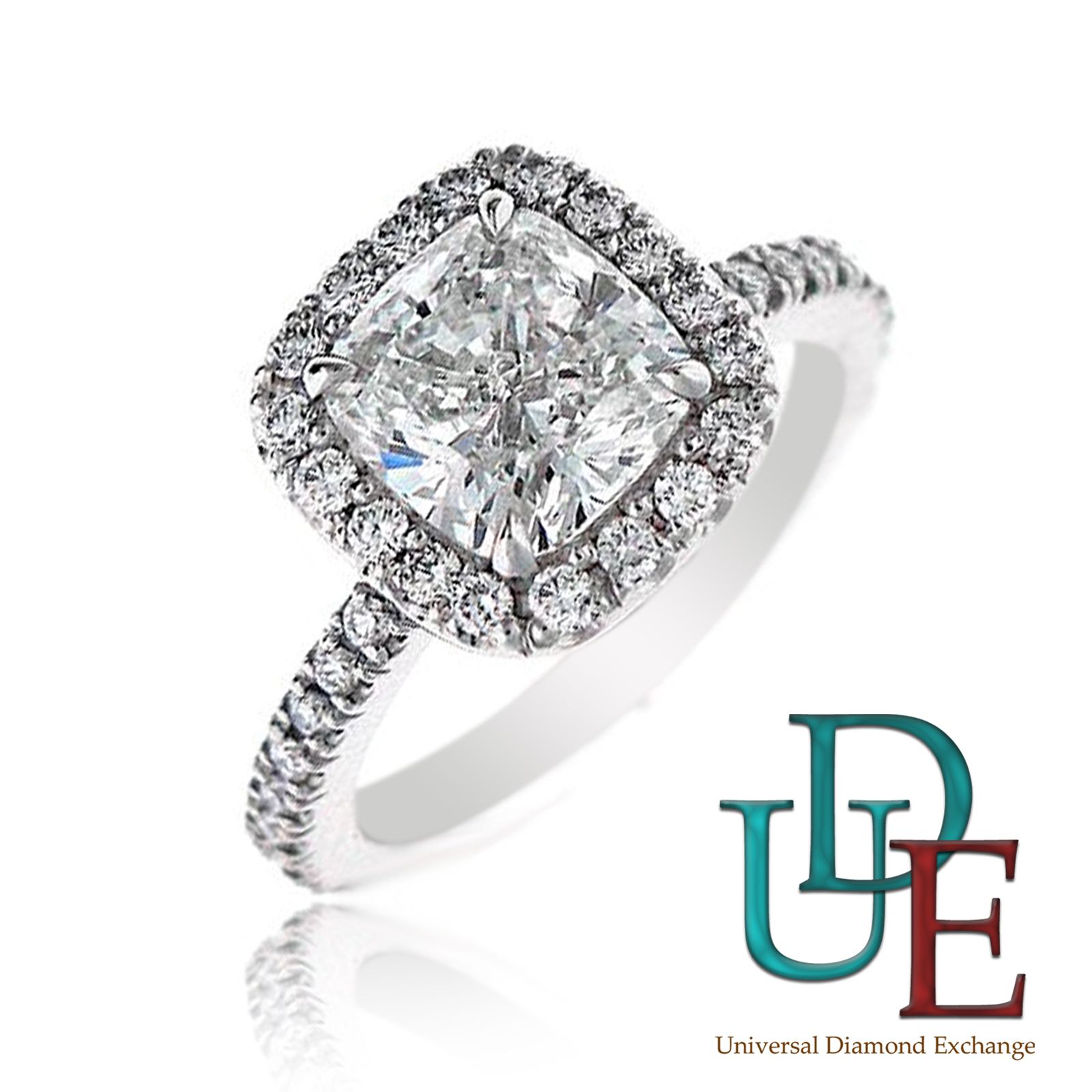 Diamond Engagement Anniversary Ring 1 80 Carat Cushion Cut 14k White 