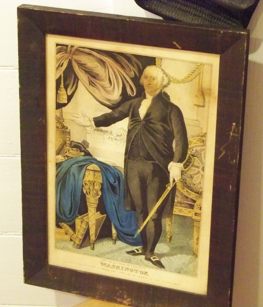 ANTIQUE C1870S J. BAILLIE LITHO PRINT GEORGE WASHINGTON