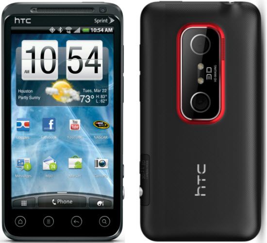Good HTC EVO 3D 4G Sprint Smartphone Android 5MP Camera Black 