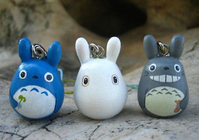 Set of 3 TOTORO DOLL Studio Ghibli Phone strap keychain charm と 