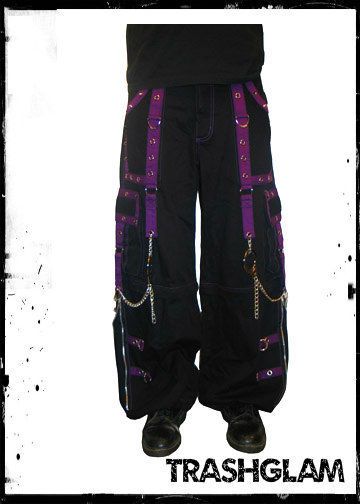 Tripp NYC industrial CYBER punk GOTH purple skater SHUFFLE rave pants 