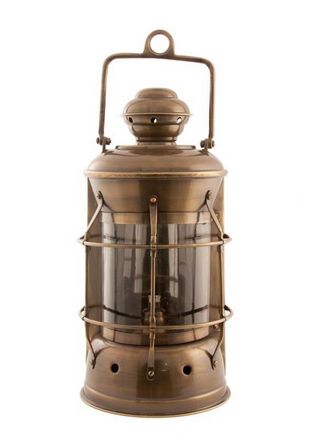 antique brass masthead lantern 14 oil lamp gift new