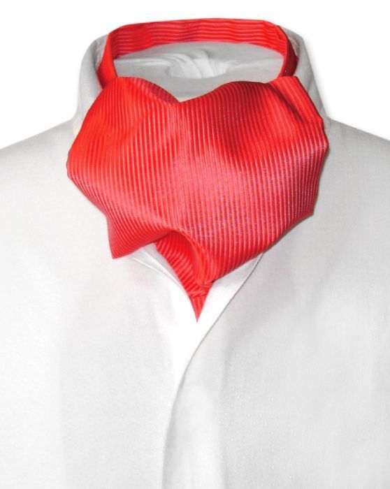 Antonio Ricci Ascot Solid Red Color Cravat Mens Neck Tie