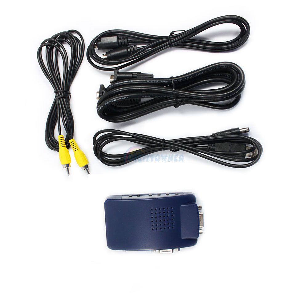 PC Mac Laptop VGA to TV AV Signal Converter Composite RCA s Video 