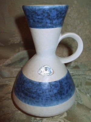   Üebelacker Keramik 60s Blue White Yellow Space Age Shape Pitcher EX