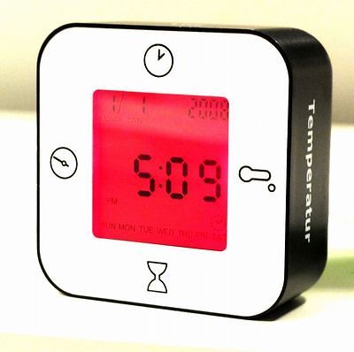 NEW IKEA LOTTORP SMALL CLOCK Multi Function Good Design Black F/S