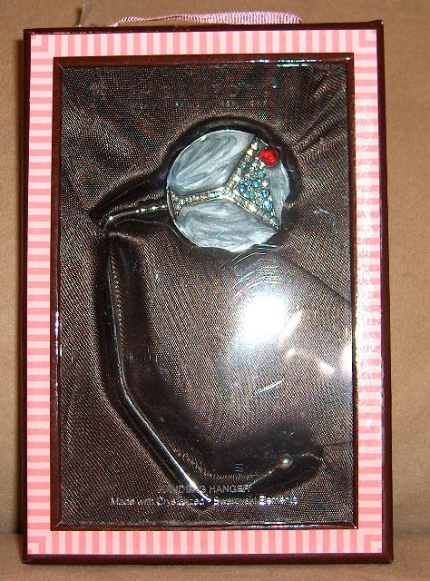 Argento SC Martini Glass Handbag Hanger Made with Swarovski Elements 