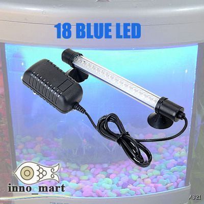 NEW 7 3 inch Aquarium Fish Tank Waterproof 18 LED Blue Lighting Bar 