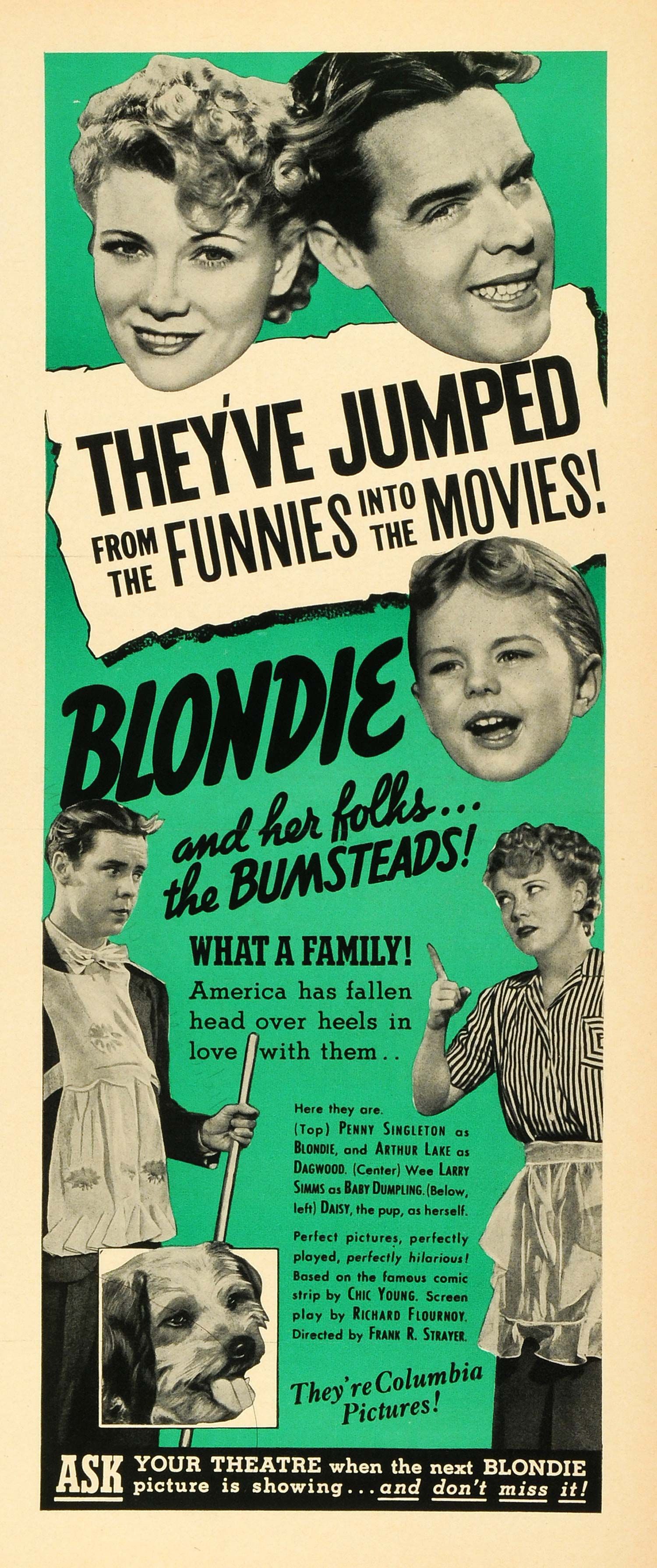   Motion Pictures Film Movie Blondie Bumstead Family Arthur Lake