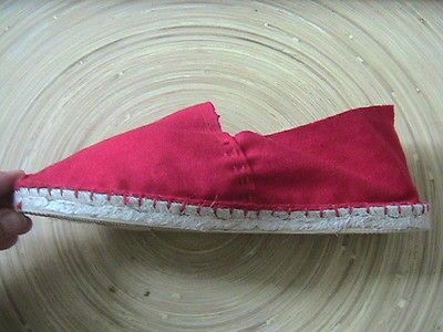 VTG 1960s WOMEN SANDALS ESPADRILLES   MADE IN SPAIN   RED DENIM 