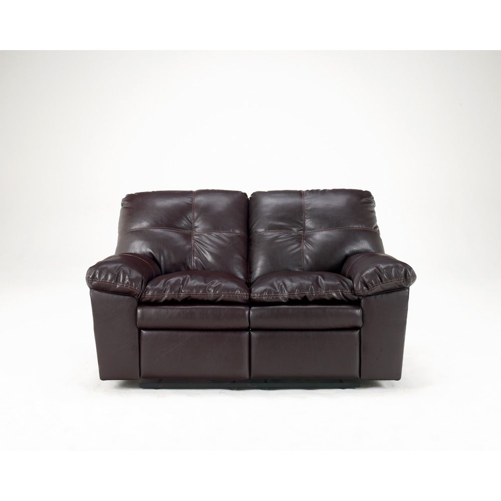 ASHLEY SAN MARCO DURABLEND  NEW BURGUNDY RECLINING LOVESEAT CHAIR 