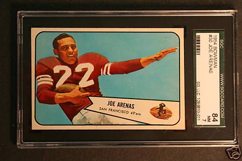 1954 Bowman Football 30 Joe Arenas SGC 84